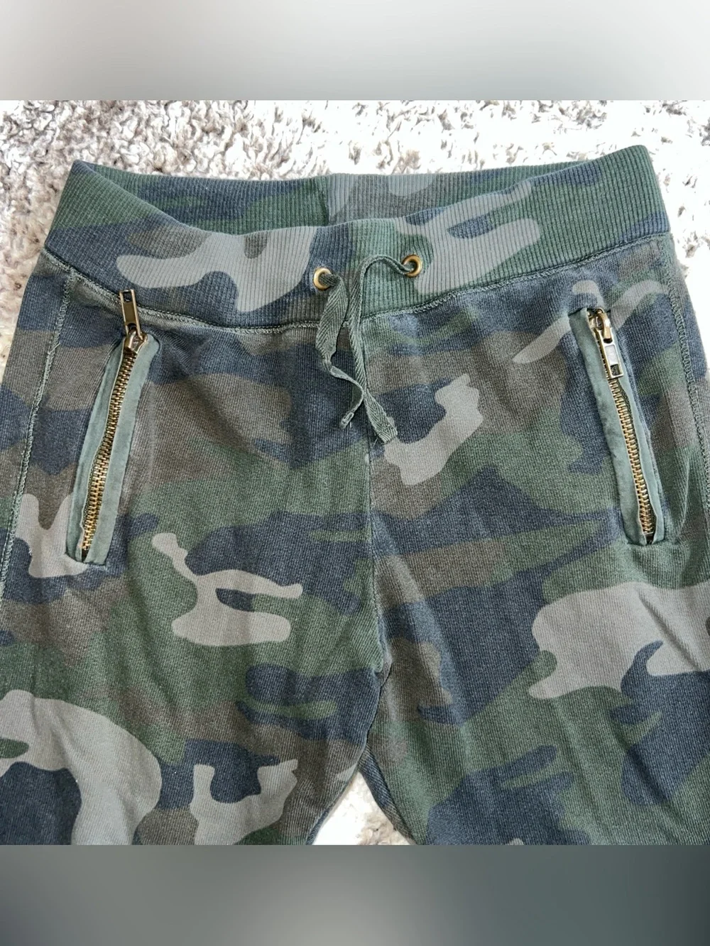 Zara Kids Camo Jogger Sweatpants 3-4 Years Drawstring Zip Pockets